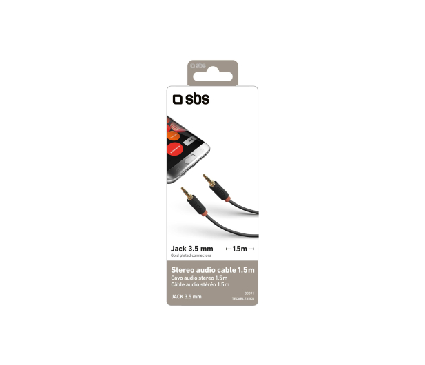 SBS Kabel Audio SBS Jack 3,5 - Jack 3,5 1,5 m Czarny # - 1436404 - zdjęcie 2